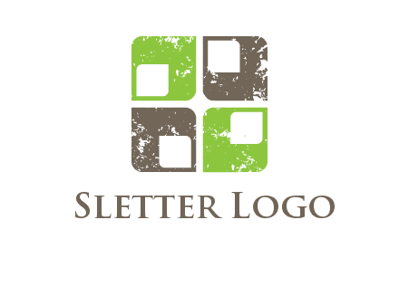 abstract rounded shape squares logo