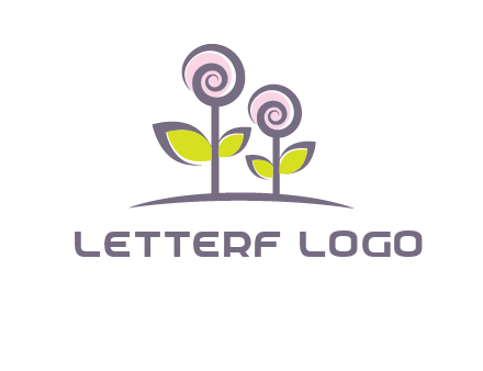 abstract flowers made of swirl logo