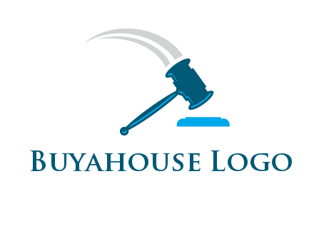 gavel with swooshes logo