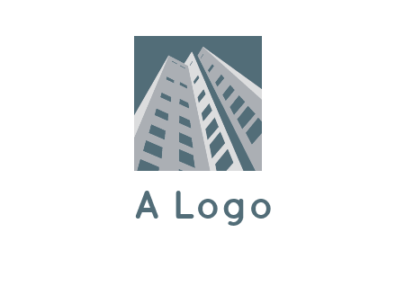 abstract buildings inside the square logo