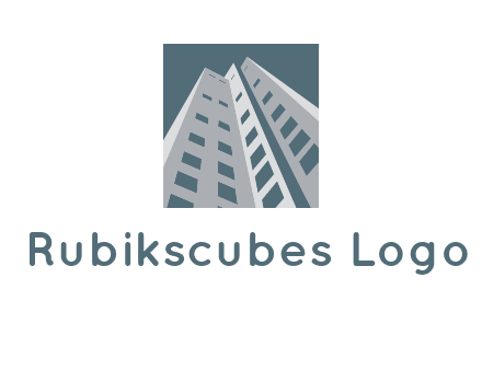 abstract buildings inside the square logo