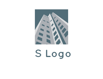 abstract buildings inside the square logo