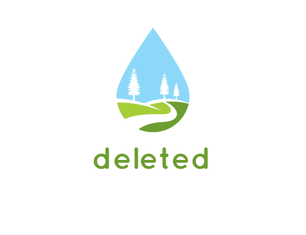 landscape inside the water drop logo