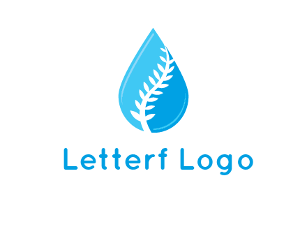 abstract leaf inside the water drop logo