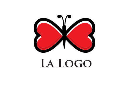 butterfly made of heart wings logo