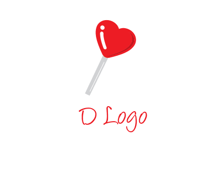 heart shape lollipop logo