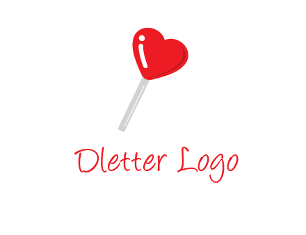 heart shape lollipop logo