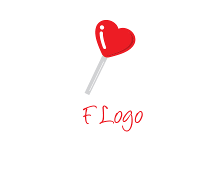 heart shape lollipop logo