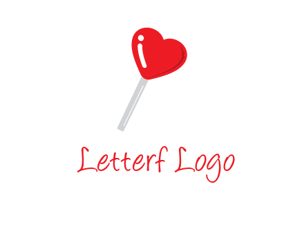 heart shape lollipop logo