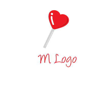 heart shape lollipop logo