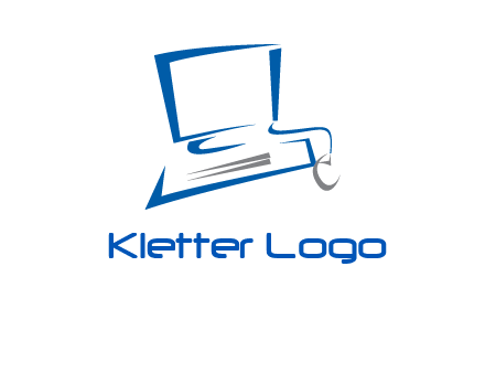 abstract computer with mouse logo