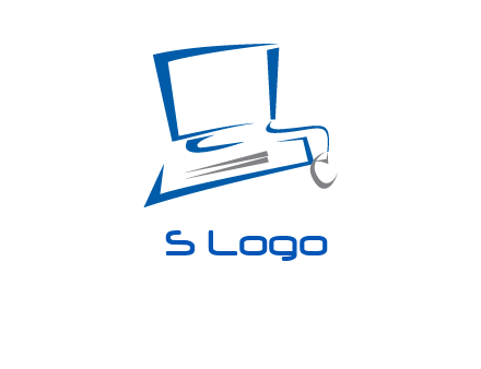 abstract computer with mouse logo