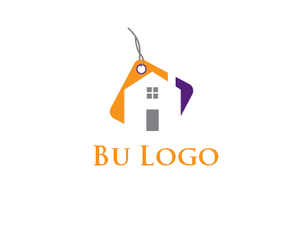 house is incorporated with shopping tag logo