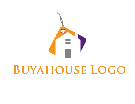 house is incorporated with shopping tag logo