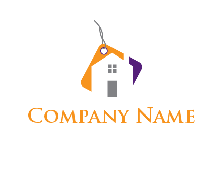 house is incorporated with shopping tag logo