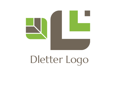 abstract leaves inside rounded square logo