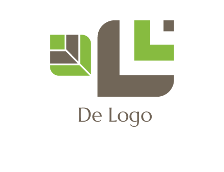 abstract leaves inside rounded square logo