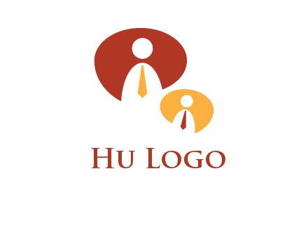 abstract person inside the speech bubble with tie logo