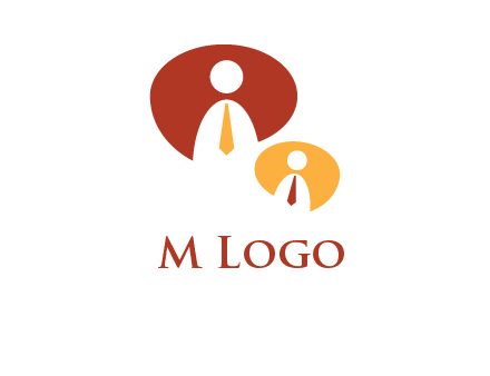 abstract person inside the speech bubble with tie logo