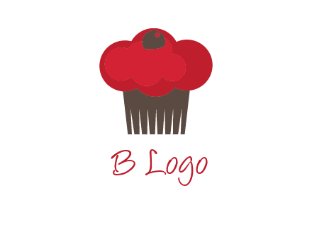 cup cake with cherry on top icon