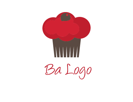 cup cake with cherry on top icon