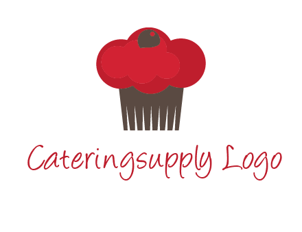 cup cake with cherry on top icon