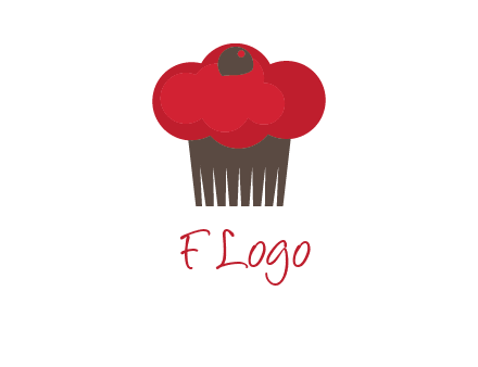 cup cake with cherry on top icon