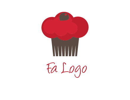 cup cake with cherry on top icon