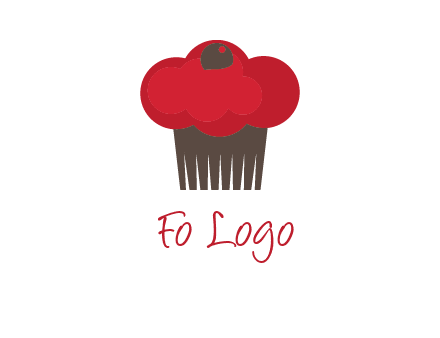 cup cake with cherry on top icon