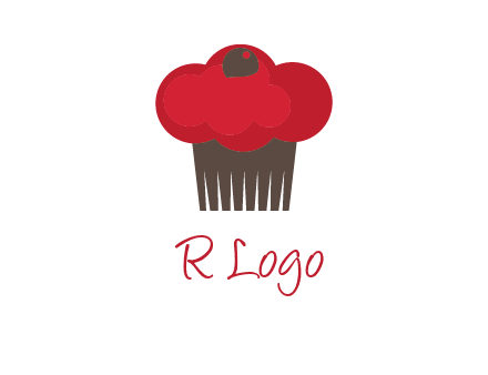 cup cake with cherry on top icon