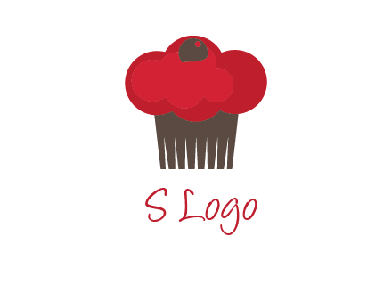 cup cake with cherry on top icon