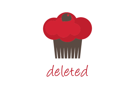 cup cake with cherry on top icon