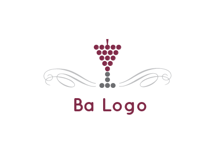 dotted wine glass with ornaments logo