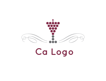 dotted wine glass with ornaments logo