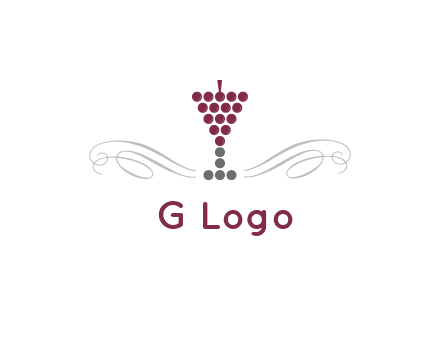 dotted wine glass with ornaments logo