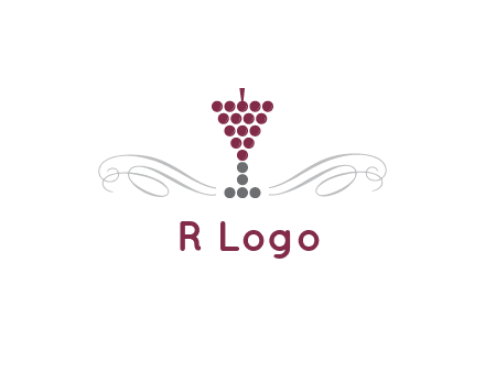 dotted wine glass with ornaments logo