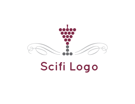 dotted wine glass with ornaments logo