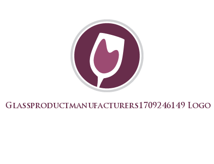 abstract wine glass in circle logo