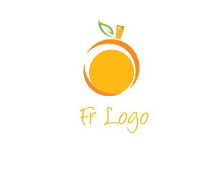 abstract orange with leaf logo