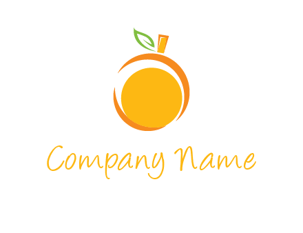 abstract orange with leaf logo