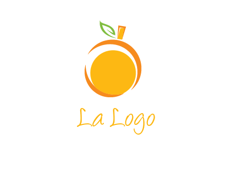 abstract orange with leaf logo