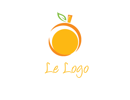 abstract orange with leaf logo