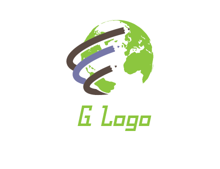 swooshes around the globe logo