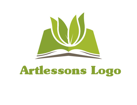 leaves on open book icon