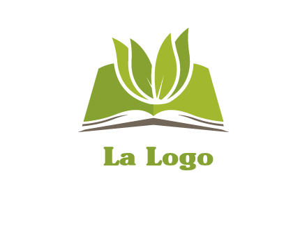 leaves on open book icon