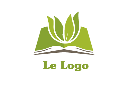 leaves on open book icon