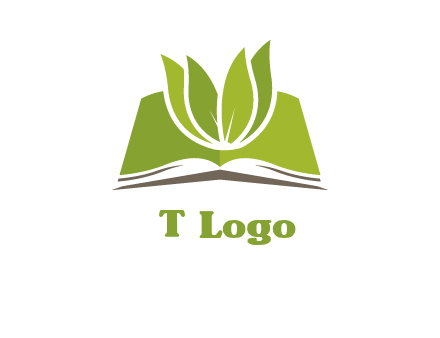 leaves on open book icon