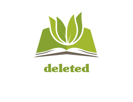 leaves on open book icon