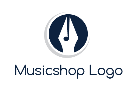 pen merged with music note logo