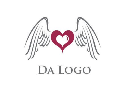 heart with angel wings logo